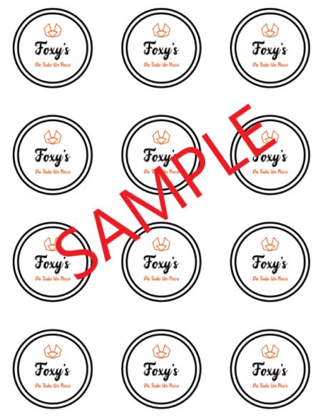 2" Round Custom Logo Labels 12 stickers per sheet
