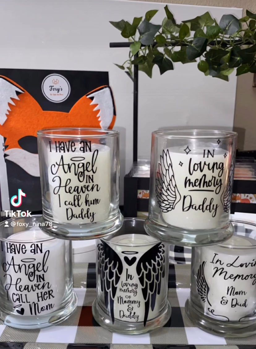 Personalized Memorial Glass Candle Holder