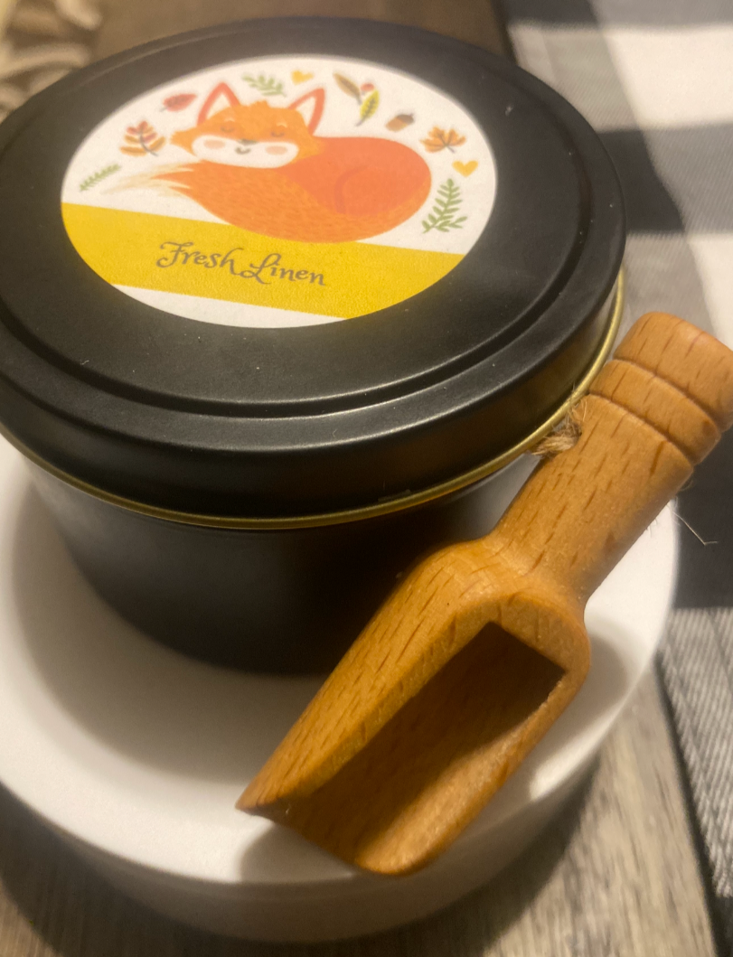 4oz Foxy Tin Filled with Scented Candle Mini Sphere Wax Melts w/free scooper