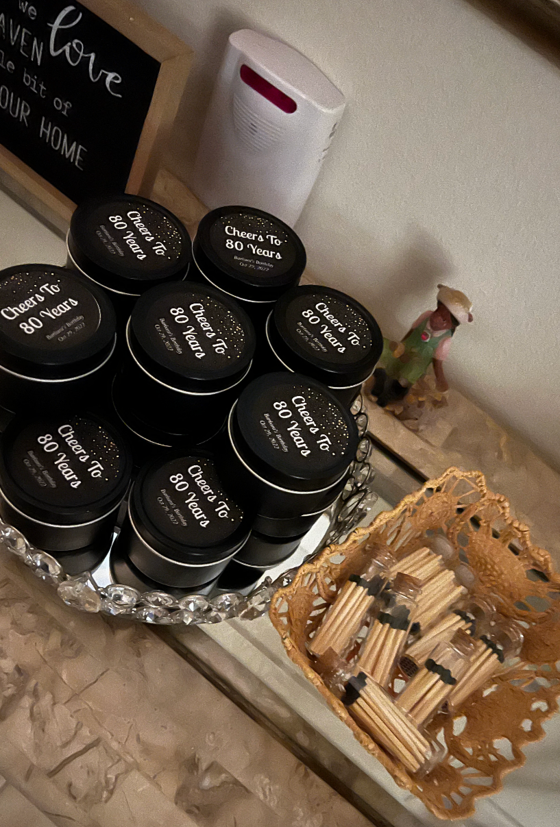 6/12/24- 4oz & 2 oz Metal Personalized Tin Candle