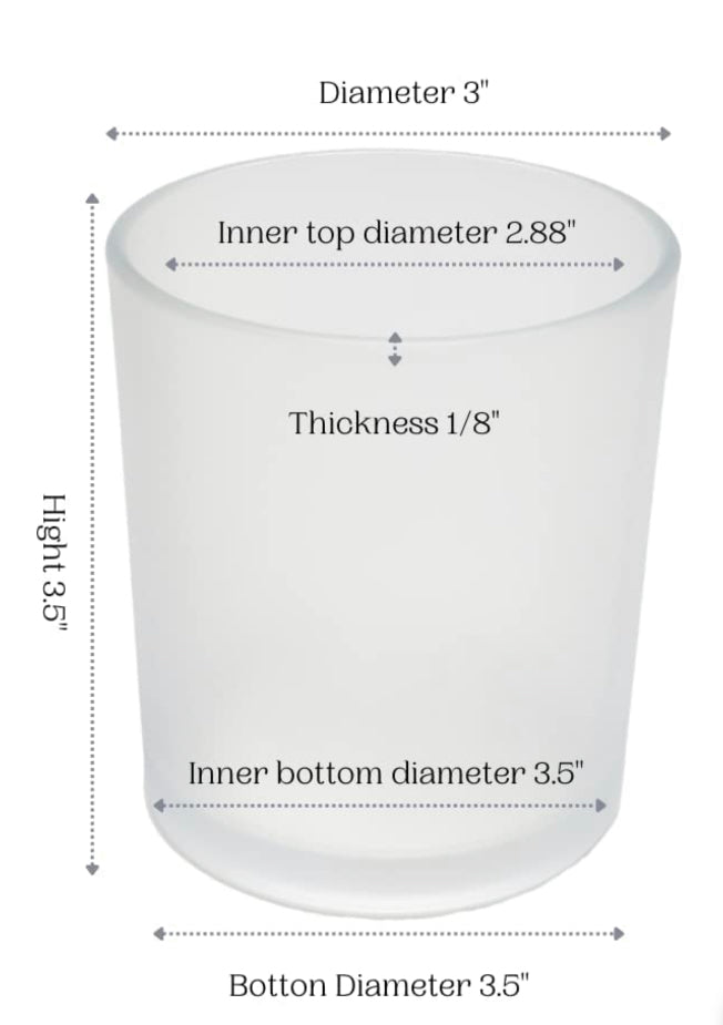 10 oz & 8 oz Frosted Glass Handmade Candles