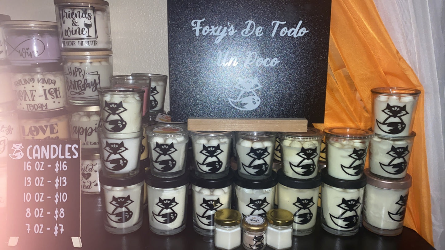 6oz/7oz/16oz Glass Jar Scented Candles w/Vinyl Print